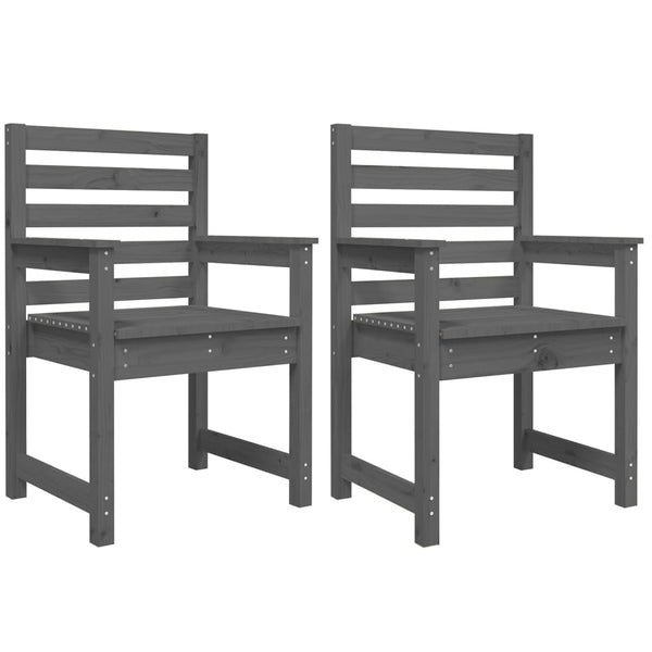 Puutarhatuolit 2 kp harmaa 60x48x91 cm täysi mänty