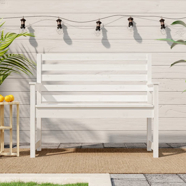 Puutarhapenkki valkoinen 109x48x91,5 cm täysi mänty