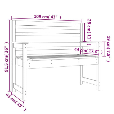 Puutarhapenkki 109x48x91,5 cm täysi douglaskuusi