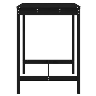 Puutarhapöytä musta 82,5x82,5x110 cm täysi mänty