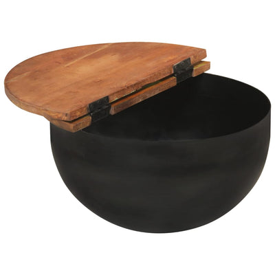 Musta sohvapöytäsarja Deacrisa (2-osainen, kierrätetty täyspuu)