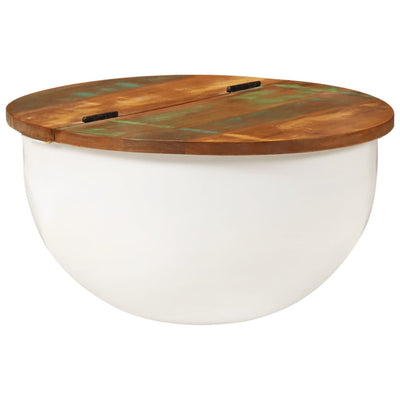 Valkoinen sohvapöytä Deacrisa 50x27cm (kierrätetty täyspuu)