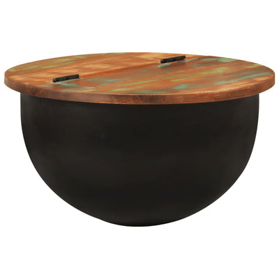 Sohvapöytä musta 50x27 cm kierrätetty täyspuu