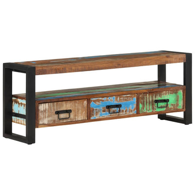 TV-taso 120x30x45 cm kierrätetty täyspuu