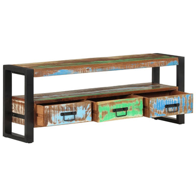 TV-taso 120x30x45 cm kierrätetty täyspuu