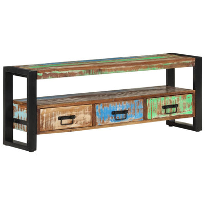 TV-taso 120x30x45 cm kierrätetty täyspuu