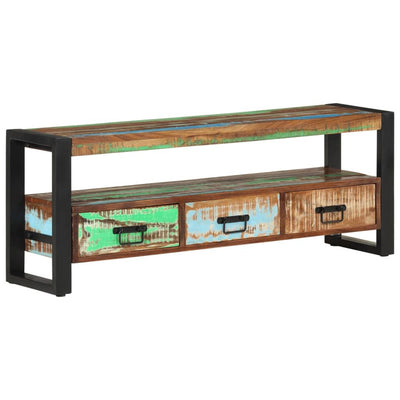 TV-taso 120x30x45 cm kierrätetty täyspuu