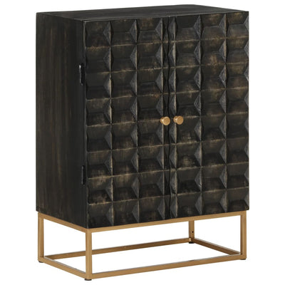 Senkki musta 55x34x75 cm täysi mangopuu ja rauta