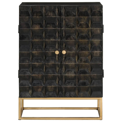 Senkki musta 55x34x75 cm täysi mangopuu ja rauta