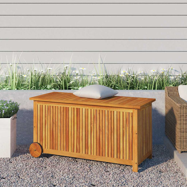 Ulkosäilytyslaatikko pyörillä Slobozeanu 113x50x58cm (akasiapuu)