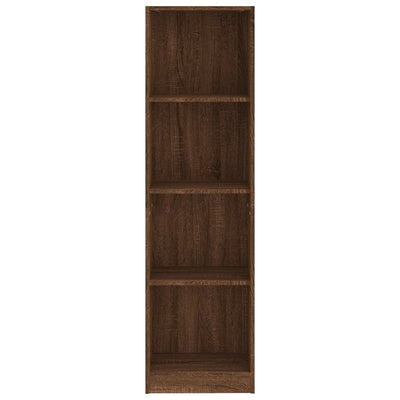 4-tasoinen Kirjahylly ruskea tammi 40x24x143 cm tekninen puu