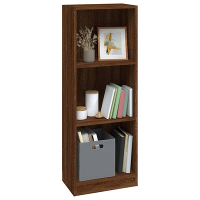 Ruskea kirjahylly Loaes 40x24x109cm (3-tasoinen, tammi, puinen)