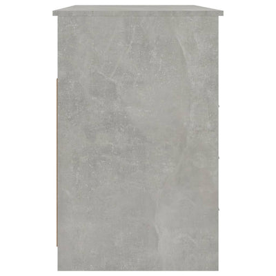 Työpöytä laatikoilla betoninharmaa 102x50x76 cm tekninen puu
