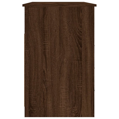 Työpöytä laatikoilla ruskea tammi 102x50x76 cm tekninen puu
