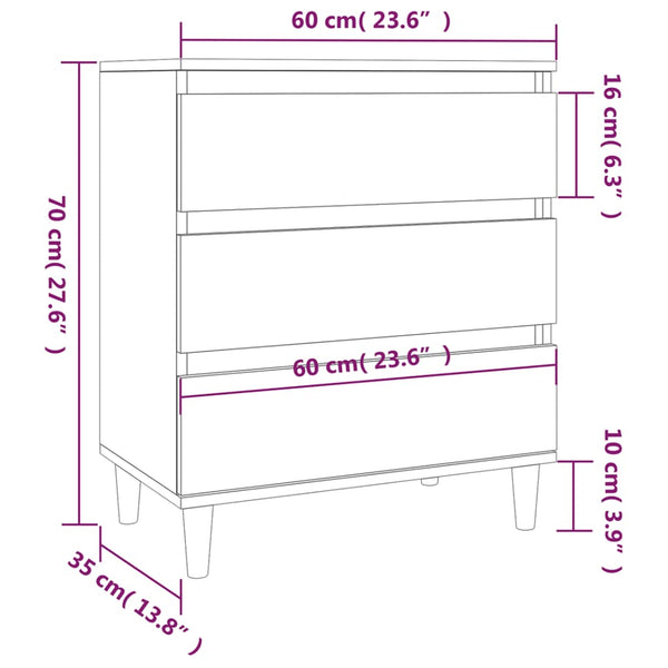 Betoninharmaa senkki Eraan 60x35x70cm (puinen)