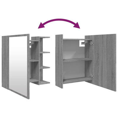 Harmaa kylpyhuoneen peilikaappi Tiney 62,5x20,5x64cm (puu)