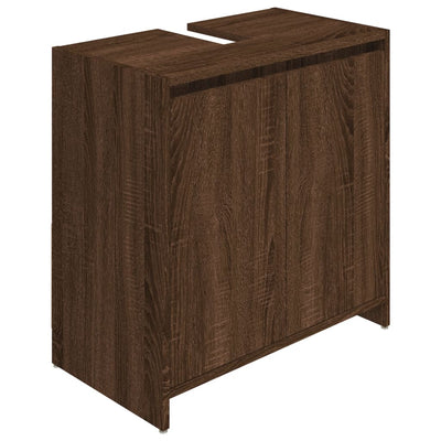 Kylpyhuoneen kaappi ruskea tammi 60x33x61 cm tekninen puu