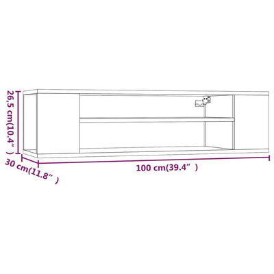 Seinä TV-taso harmaa Sonoma 100x30x26,5 cm tekninen puu