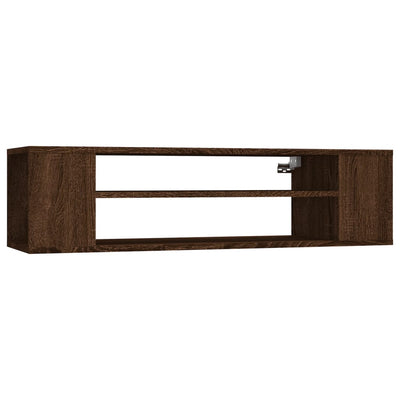 Seinä TV-taso ruskea tammi 100x30x26,5 cm tekninen puu
