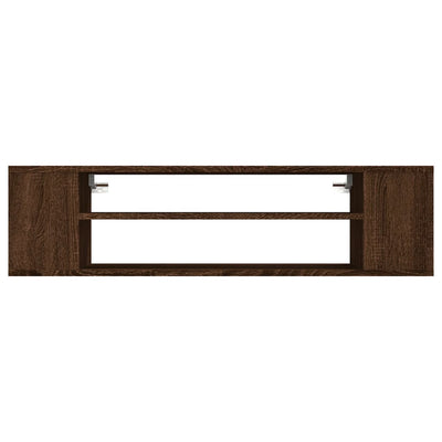 Seinä TV-taso ruskea tammi 100x30x26,5 cm tekninen puu