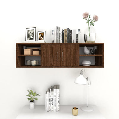 Seinähylly ruskea tammi 102x30x29 cm tekninen puu