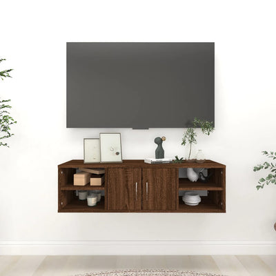 Seinähylly ruskea tammi 102x30x29 cm tekninen puu