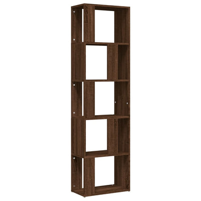 Kirjahylly ruskea tammi 45x24x160 cm tekninen puu