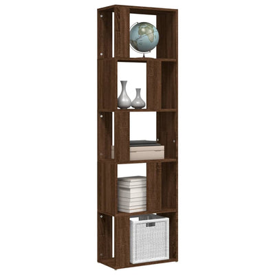Kirjahylly ruskea tammi 45x24x160 cm tekninen puu