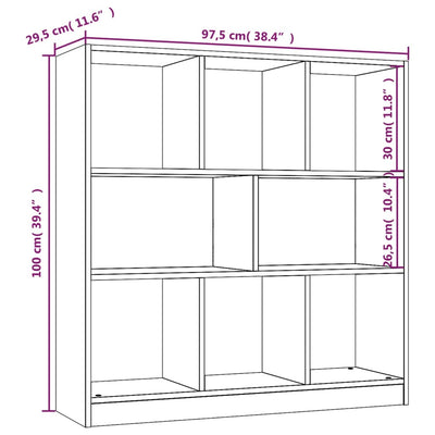 Kirjakaappi harmaa Sonoma 97,5x29,5x100 cm tekninen puu