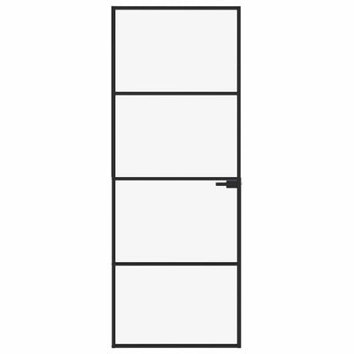 Musta sisäovi Vanzeti 76x201,5cm (karkaistu lasi ja alumiini ohut)