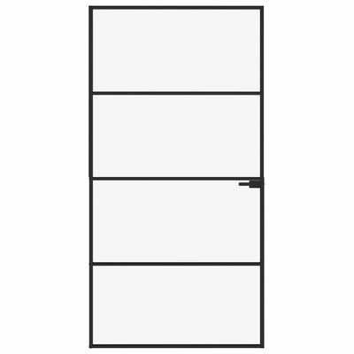 Musta sisäovi Vanzeti 102x201,5cm (karkaistu lasi ja alumiini ohut)