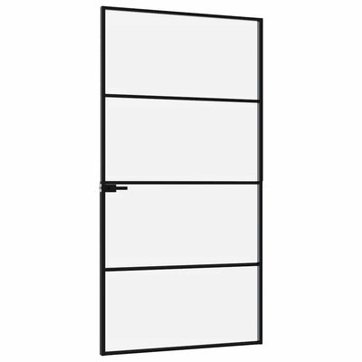 Musta sisäovi Vanzeti 102x201,5cm (karkaistu lasi ja alumiini ohut)