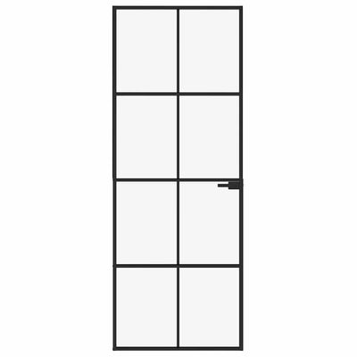 Musta sisäovi Vanzeti 76x201,5cm (karkaistu lasi ja alumiini ohut)