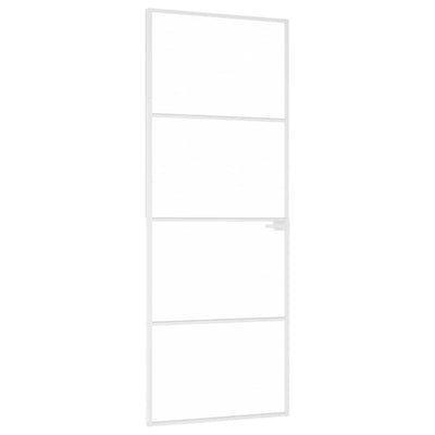 Valkoinen sisäovi Vanzeti 76x201,5cm (karkaistu lasi ja alumiini ohut)