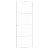 Valkoinen sisäovi Vanzeti 76x201,5cm (karkaistu lasi ja alumiini ohut)