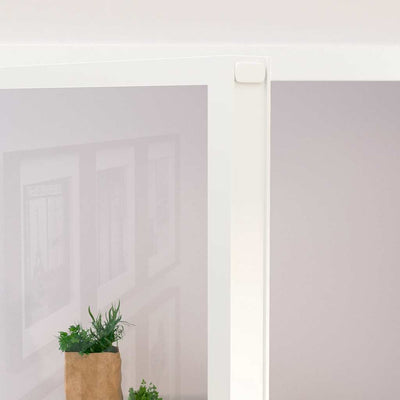 Valkoinen sisäovi Vanzeti 76x201,5cm (karkaistu lasi ja alumiini ohut)