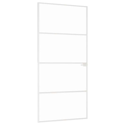 Valkoinen sisäovi Vanzeti 93x201,5cm (karkaistu lasi ja alumiini ohut)