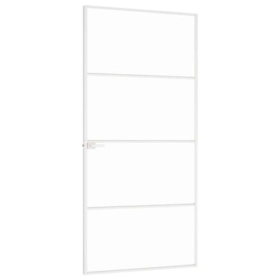 Valkoinen sisäovi Vanzeti 93x201,5cm (karkaistu lasi ja alumiini ohut)