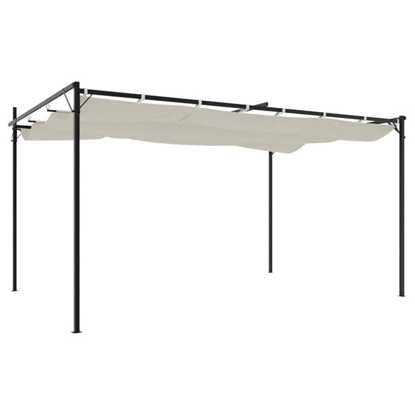 Pergola sisäänvedettävä katto kerma 395x292x230 cm