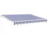 Sisäänkelattava markiisi sinivalkoinen 3x2,5 m kangas/alumiini
