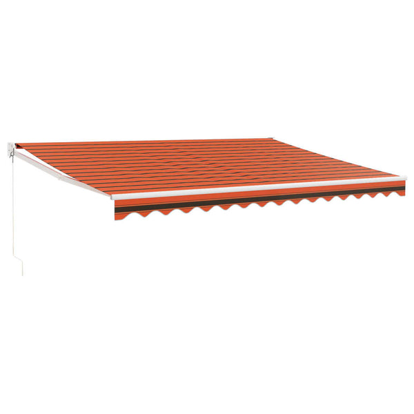 Sisäänkelattava markiisi oranssiruskea 4x3 m kangas/alumiini