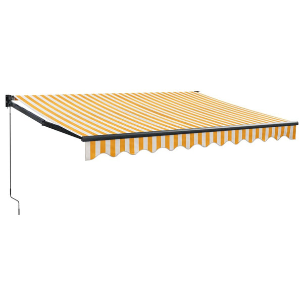 Sisäänkelattava markiisi keltavalk. 3,5x2,5 m kangas/alumiini