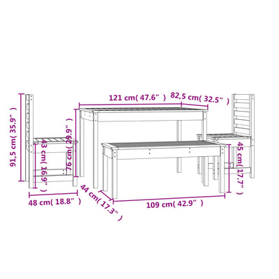 Täysi ulkoruokailuryhmä Angena Douglas kuusi (4-osainen)