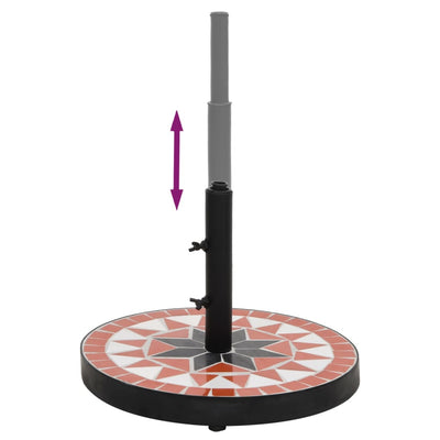 Terrakotta ja valkoinen aurinkovarjon jalka Giulien pyöreä 12 kg