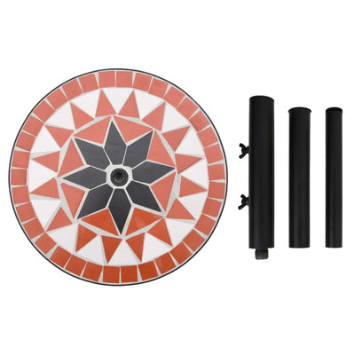 Terrakotta ja valkoinen aurinkovarjon jalka Giulien pyöreä 12 kg