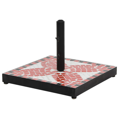 Terrakotta ja valkoinen aurinkovarjon jalka Giulien n/a (neliö 12 kg)