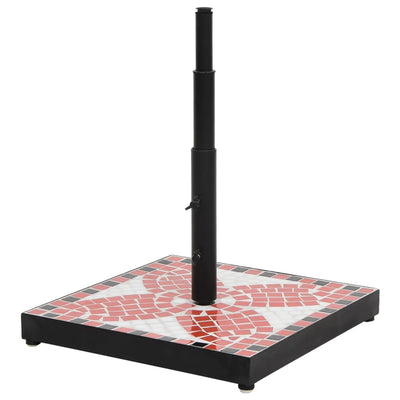 Terrakotta ja valkoinen aurinkovarjon jalka Giulien n/a (neliö 12 kg)