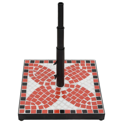 Terrakotta ja valkoinen aurinkovarjon jalka Giulien n/a (neliö 12 kg)