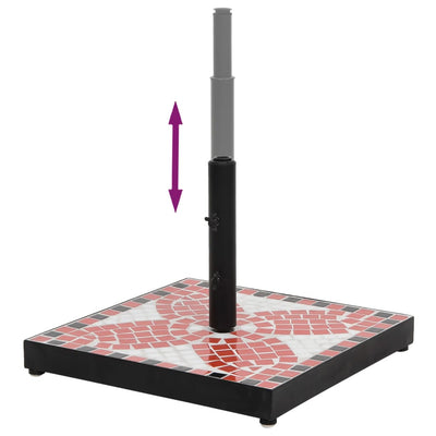 Terrakotta ja valkoinen aurinkovarjon jalka Giulien n/a (neliö 12 kg)