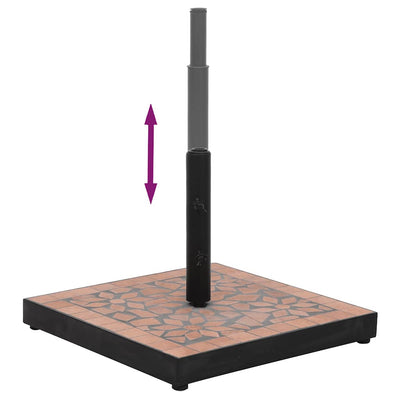 Terrakotta aurinkovarjon jalka Giulien neliö 12 kg